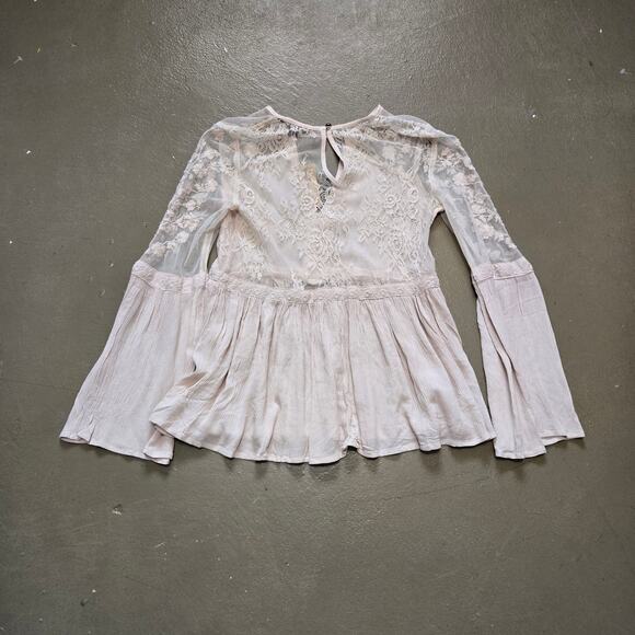 NWT American Eagle Outfitters Boho Long Sleeve Lace Blouse Women's Size XS - Picture 4 of 7